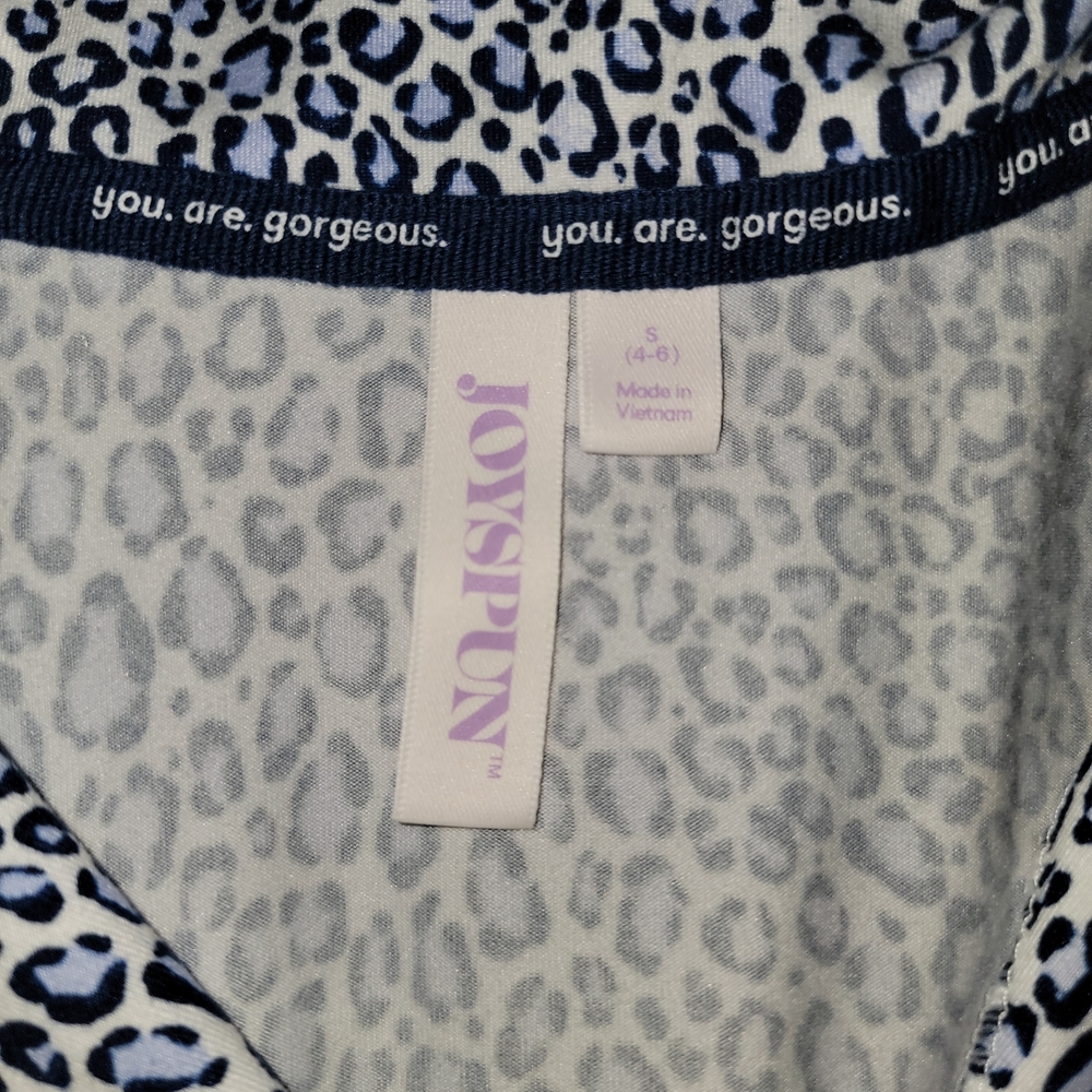 Joyspun Blue Leopard Cropped Pajama Set - Picture 4 of 9